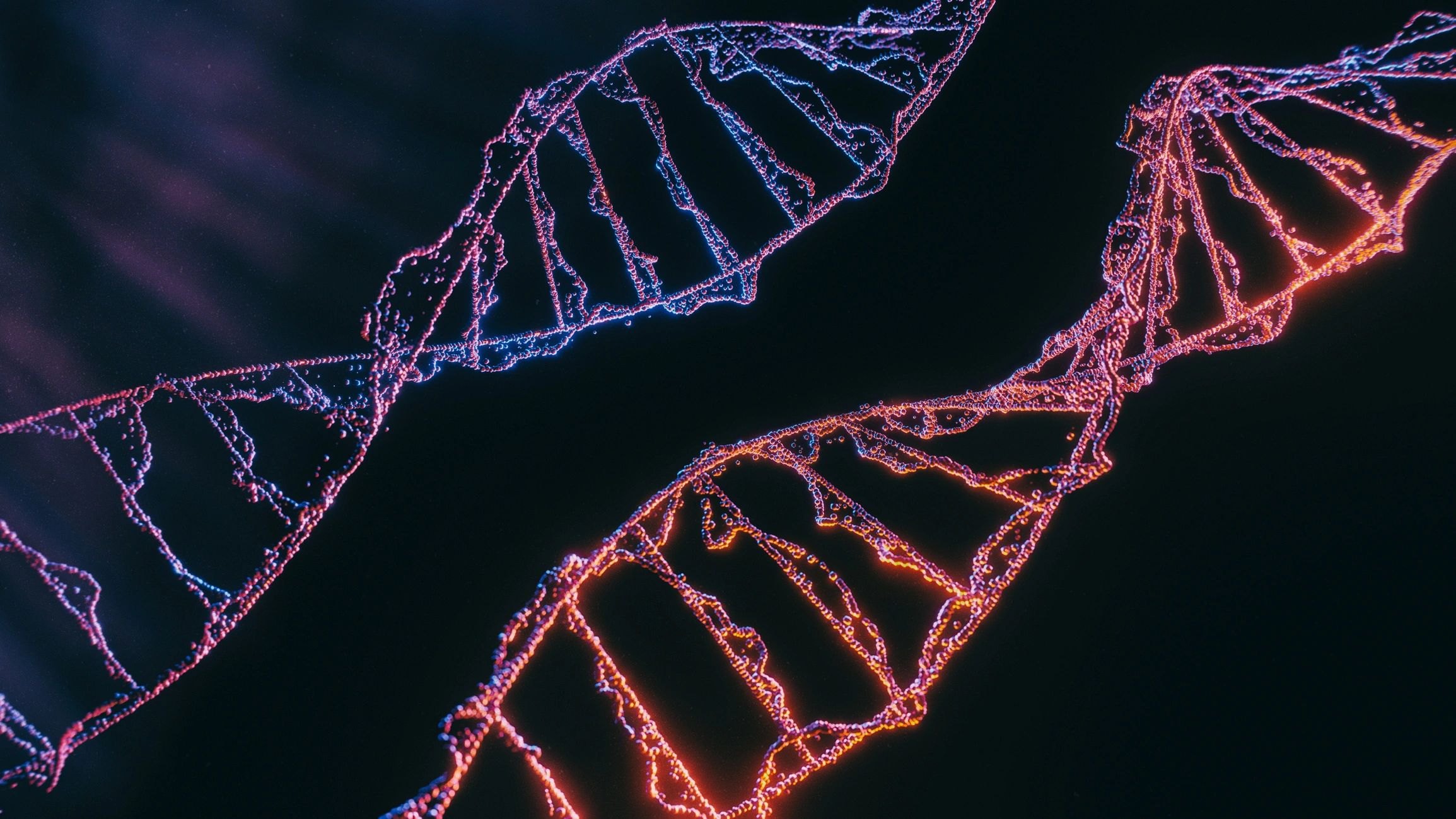 DNA strands on a dark scientific background